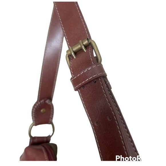 Dockers Suede Army Green & Brown Genuine Leather Purse - Shoulder Bag - EUC - Picture 6 of 11